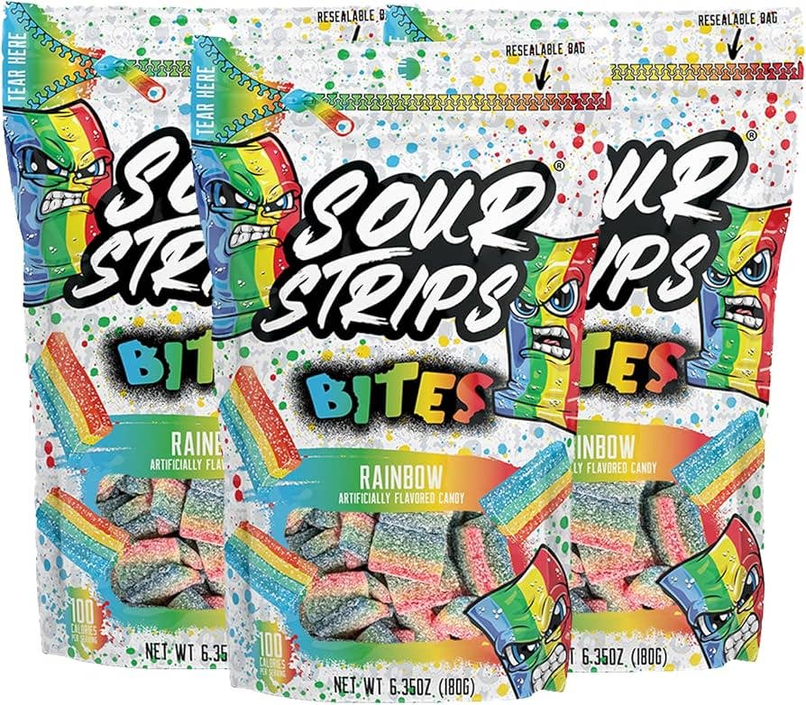 Sour Strips Rainbow Bites (180G) Spain Pops Distro Inc