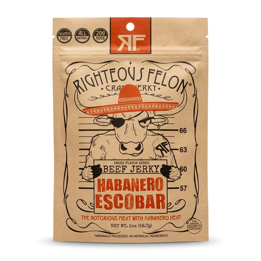 Righteous Felon Habanero Escobar Beef Jerky 2oz 