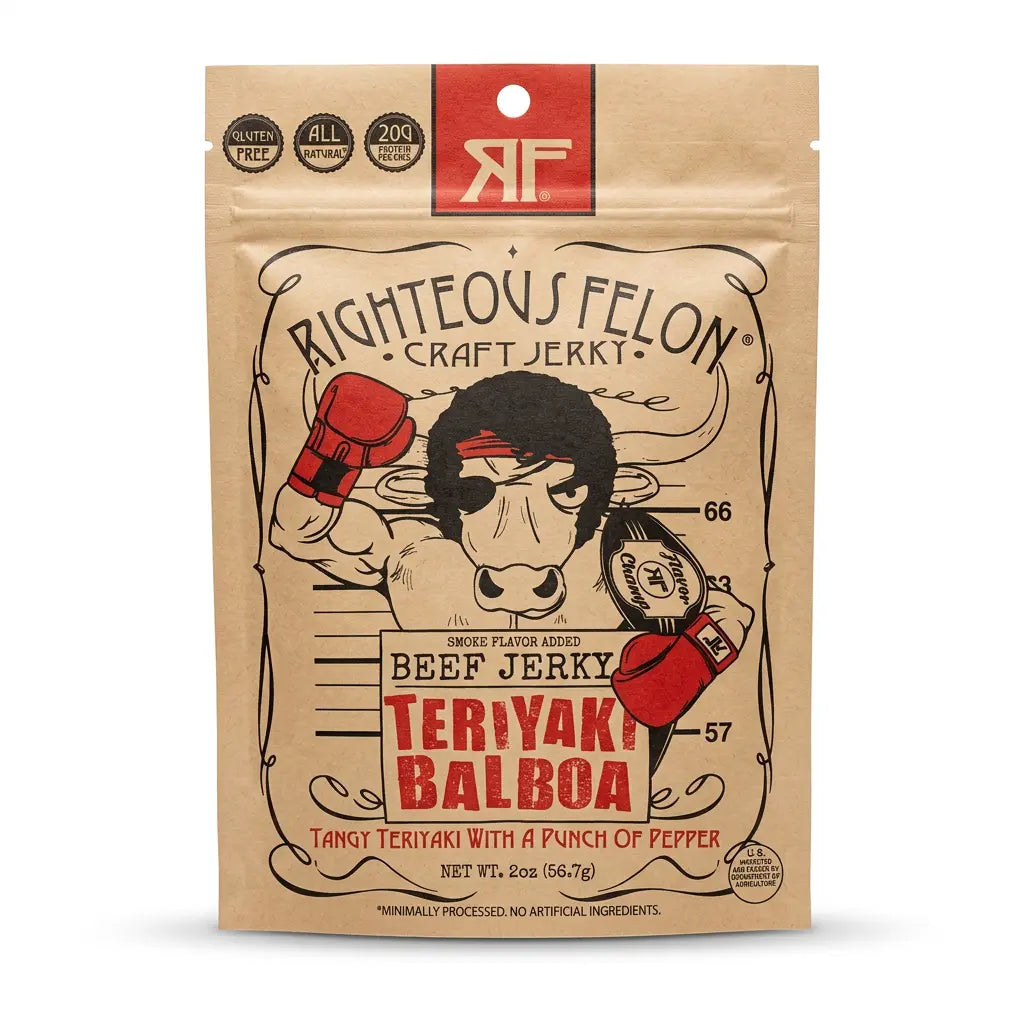 Righteous Felon Teriyaki Balboa Jerky 2oz 