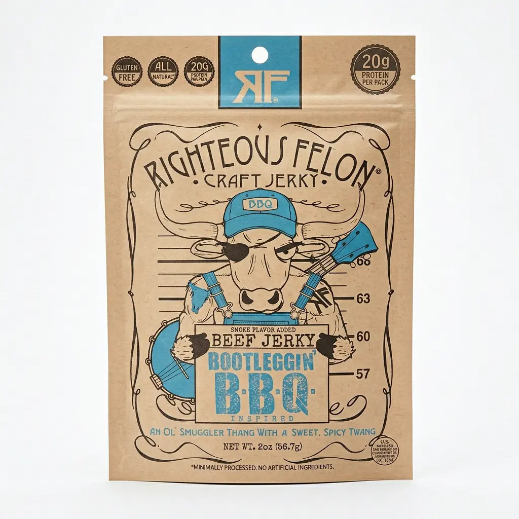 Righteous Felon Bootleggin' BBQ Beef Jerky 2oz 