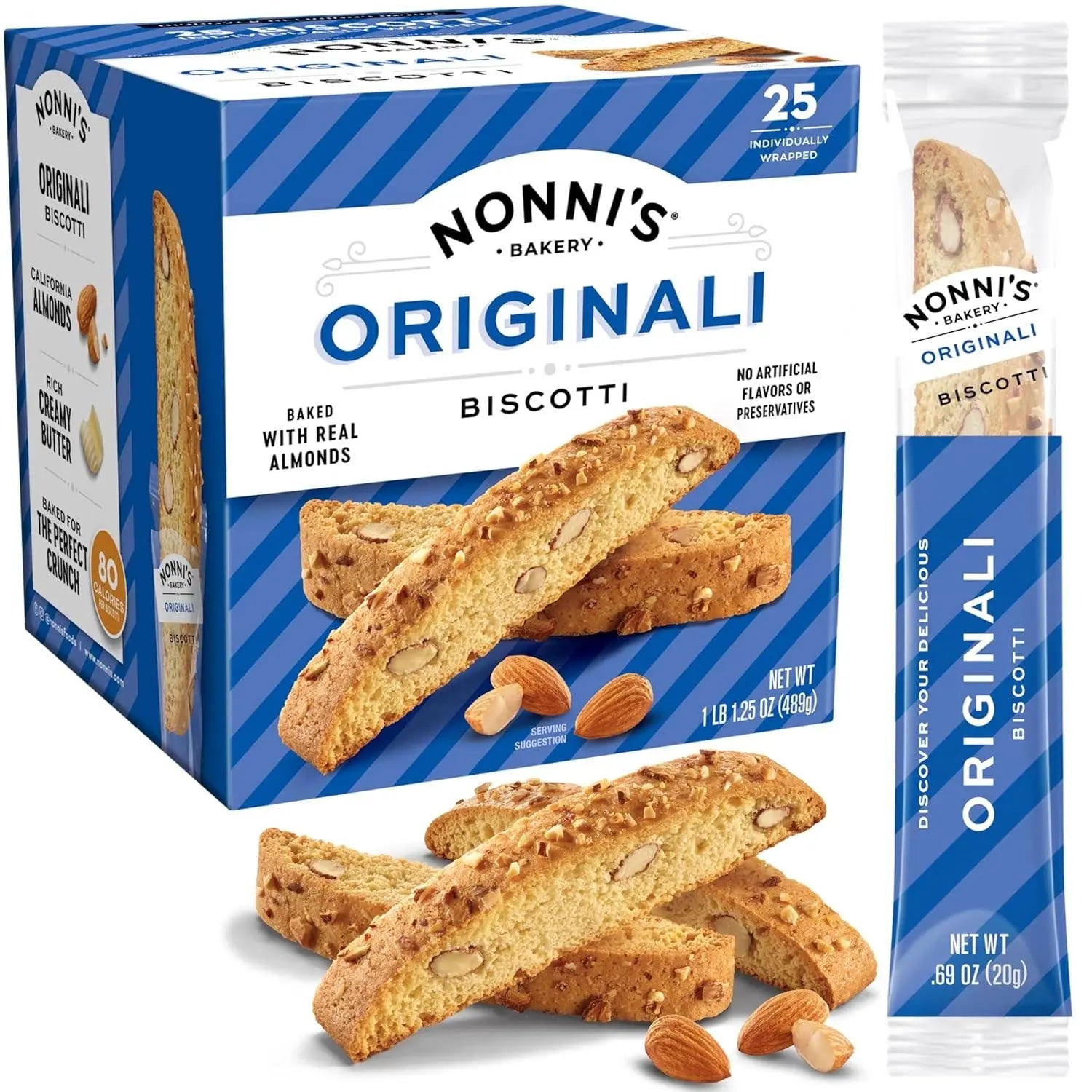 Nonni's Originali Biscotti Individually Wrapped 1 Biscotto Long Island Candy Factory